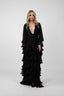 Rochie lunga din matase cu decolteu adanc