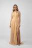 Rochie lunga cu bust impletit si slit lateral