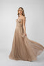 Rochie lunga din tulle de matase cu bretele fine