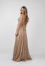 Rochie lunga din tulle de matase cu bretele fine