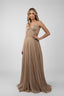 Rochie lunga din tulle de matase cu bretele fine