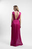 Rochie lunga din tulle matase peliculizat fucsia
