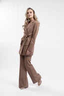 Pantalon evazat cu dungi fine