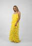 Rochie Lucky  lunga din matase cu volane ample