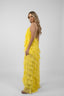 Rochie Lucky  lunga din matase cu volane ample