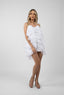 Rochie Lucky scurta din matase cu volane ample