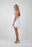 Rochie Lucky scurta din matase cu volane ample