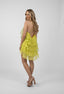 Rochie Lucky scurta din matase cu volane ample