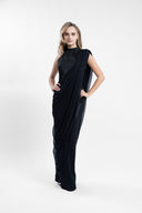 Long dress with asymmetrical drape