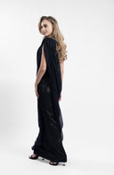 Long dress with asymmetrical drape