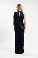 Long dress with asymmetrical drape