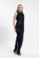 Long dress with asymmetrical drape