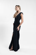 Rochie lunga cu decolteu adanc si slit