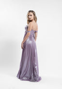 Rochie lunga cu bust fronsat si esarfe detasabile