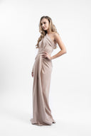 Long asymmetrical dress with drapes