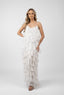 Rochie Lucky  lunga din matase cu volane ample