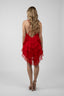 Rochie Lucky scurta din matase cu volane ample