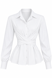 Camasa white cu esarfe