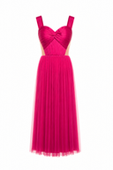 Silk tulle midi dress