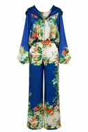 Compleu din matase cu imprimeu floral