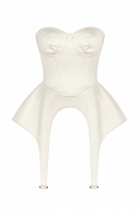 Corset Sculptural cu detalii metalice Ivory