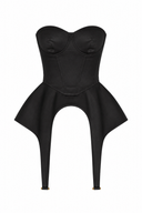 Corset Sculptural cu detalii metalice Black