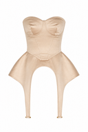 Corset Sculptural cu detalii metalice  Nude