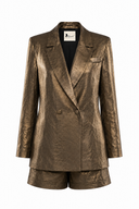 Costum sacou lejer din in peliculizat cu pantaloni scurti Dark Gold