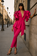 Pantalon conic fucsia
