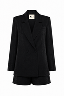 Costum sacou lejer din in peliculizat cu pantaloni scurti Black