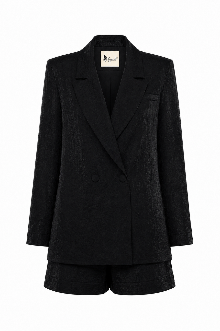 Costum sacou lejer din in peliculizat cu pantaloni scurti Black