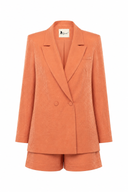 Costum sacou lejer din in peliculizat cu pantaloni scurti Burnt Orange