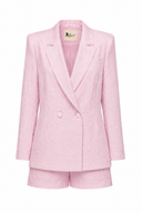 Costum sacou lejer din in peliculizat cu pantaloni scurti Pink