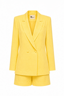 Costum sacou lejer din in peliculizat cu pantaloni scurti Yellow