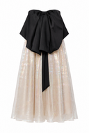 Rochie din matase peliculizata cu funda oversized