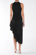 Rochie camasa cu volane asimetrice Black