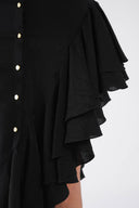 Rochie camasa cu volane asimetrice Black