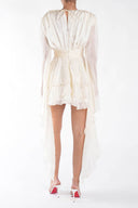 Rochie cu volane si maneci fluide Ivory