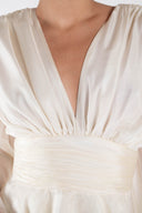 Rochie cu volane si maneci fluide Ivory