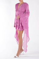 Rochie cu volane si maneci fluide Lilac