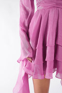Rochie cu volane si maneci fluide Lilac