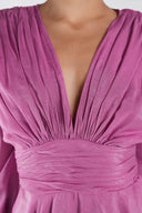 Rochie cu volane si maneci fluide Lilac