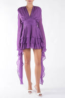 Rochie cu volane si maneci fluide Purple