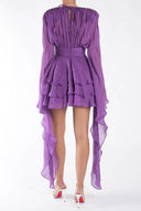 Rochie cu volane si maneci fluide Purple
