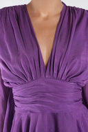 Rochie cu volane si maneci fluide Purple