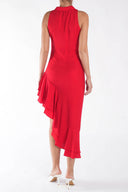 Rochie camasa cu volane asimetrice Red