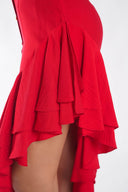Rochie camasa cu volane asimetrice Red