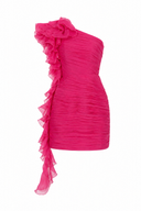 Rochie one shoulder cu volane spectaculoase