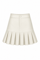 Fusta mini cu pliuri ivory