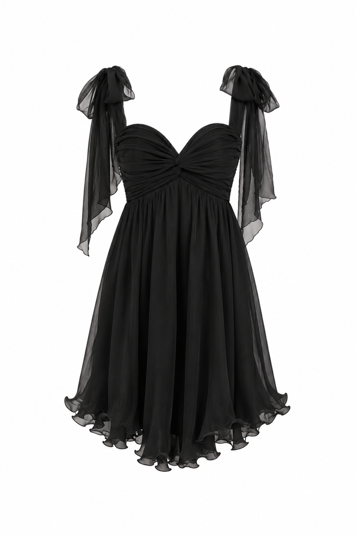 Asymmetrical silk mini dress